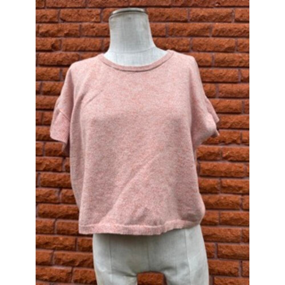 Madewell Ruffle sleeve sweater tee women's small knit cropped orange